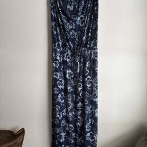 Tommy Bahama Chambray Blossom Maxi Dress, Mare Navy Floral, Size S
